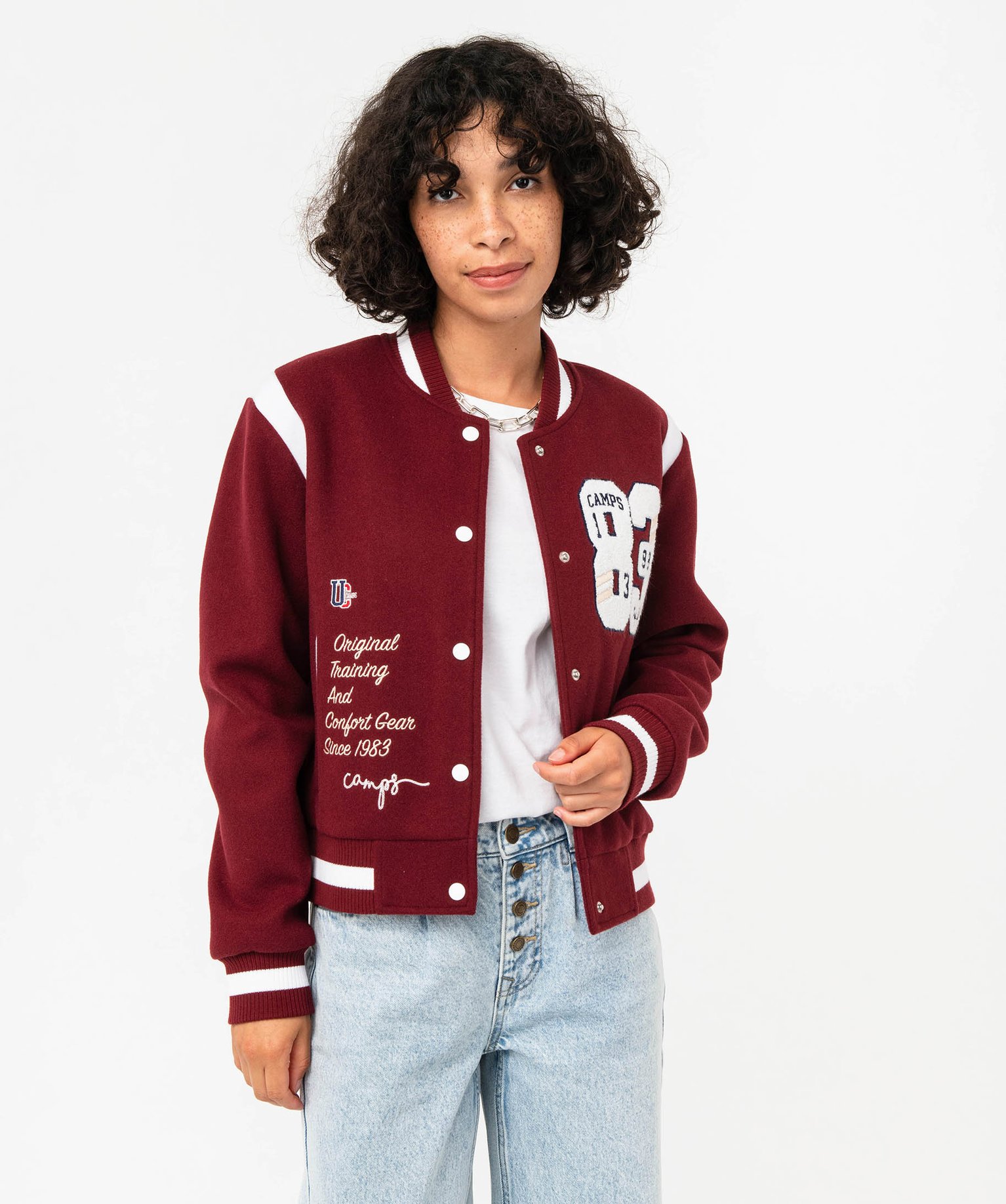 Blouson en feutrine esprit collège femme - Camps United rouge fonce | GEMO