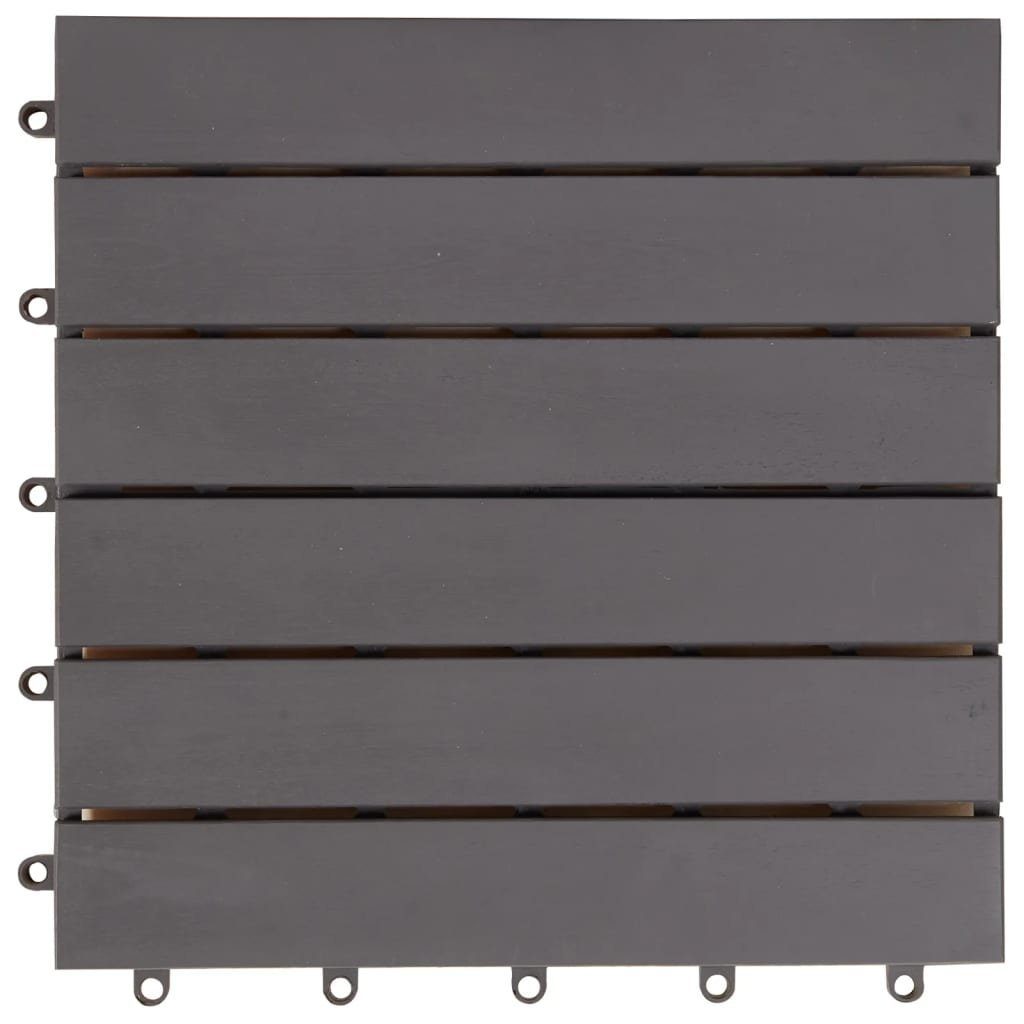Teppichboden Terrassenfliesen 10 Stk. Grau 30 x 30 cm Massivholz Akazie, vidaXL, Höhe: 240 mm