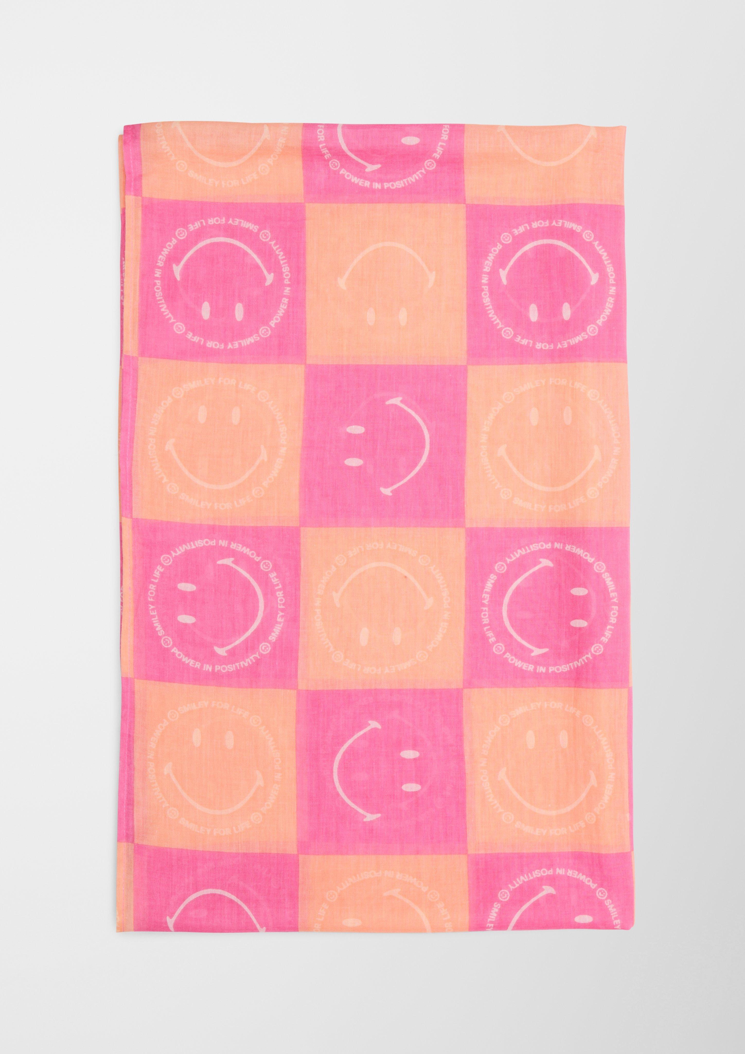 Baumwollschal mit Smiley-Allovermuster  2132232-44D5