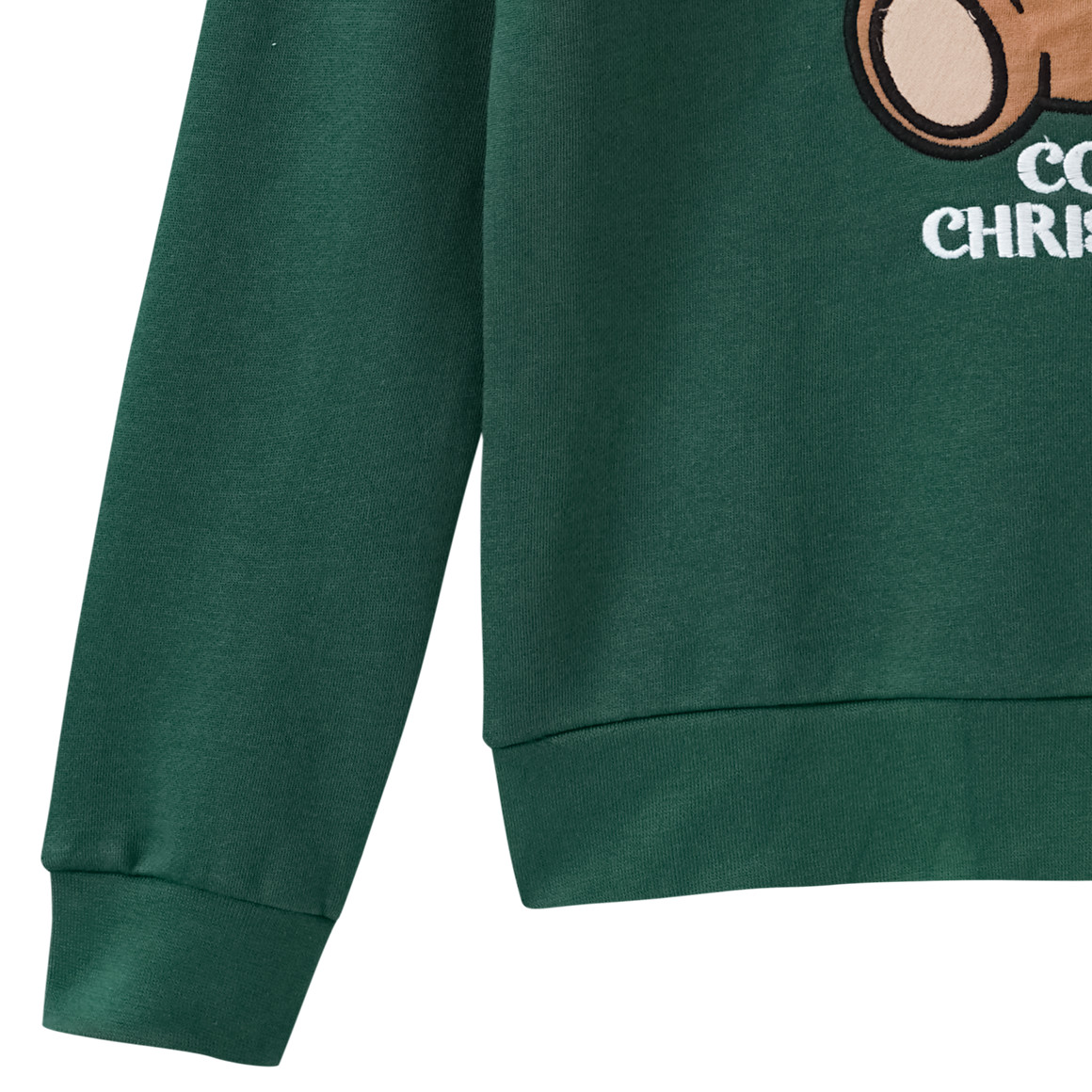 Mädchen Weihnachtssweatshirt mit Applikation dunkelgrün