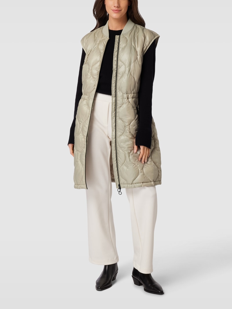 Steppweste mit Strukturmuster in beige