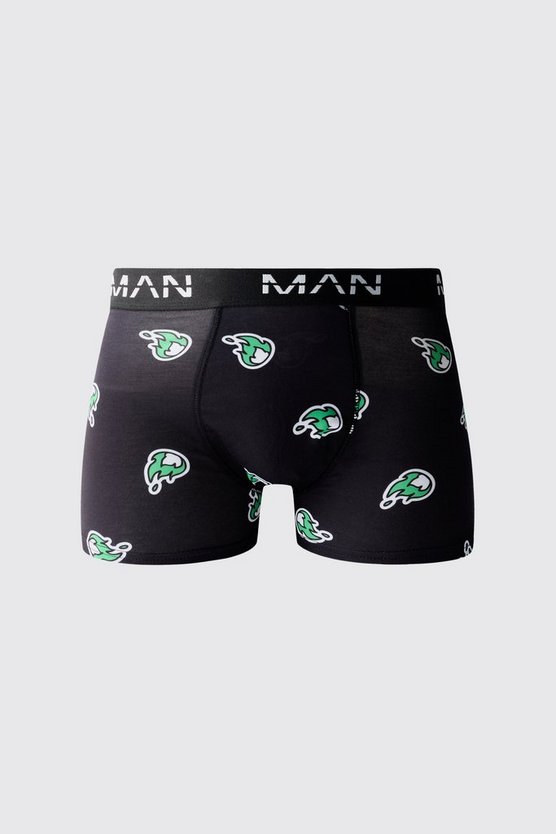 Man Boxershorts mit Flammen-Print