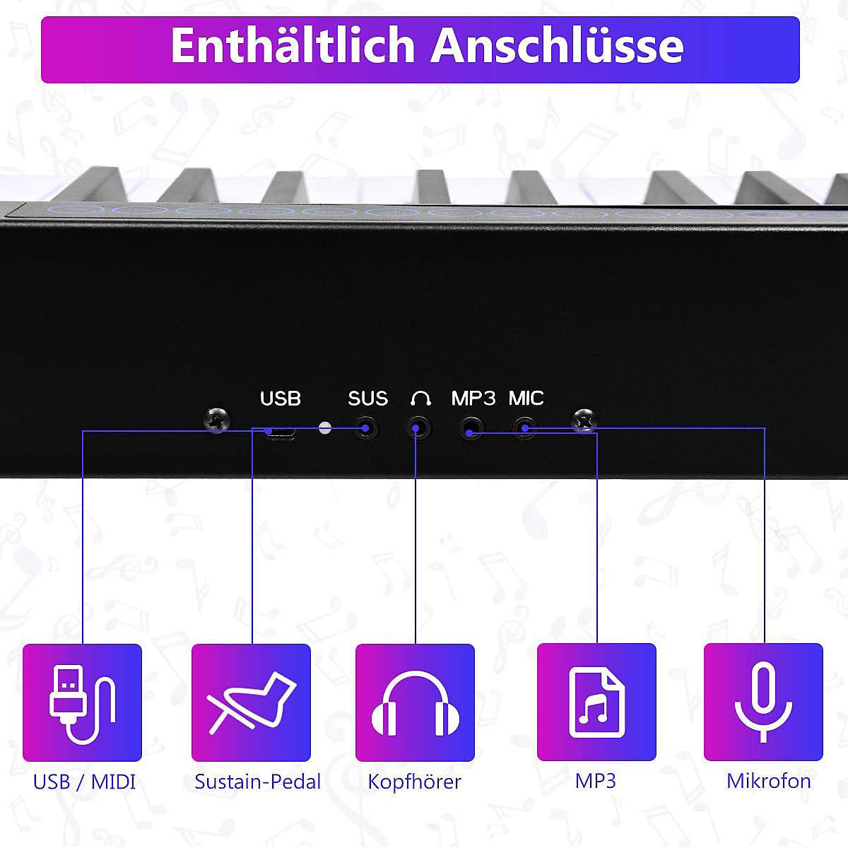 Keyboard mit Tragetasche 88 Tasten