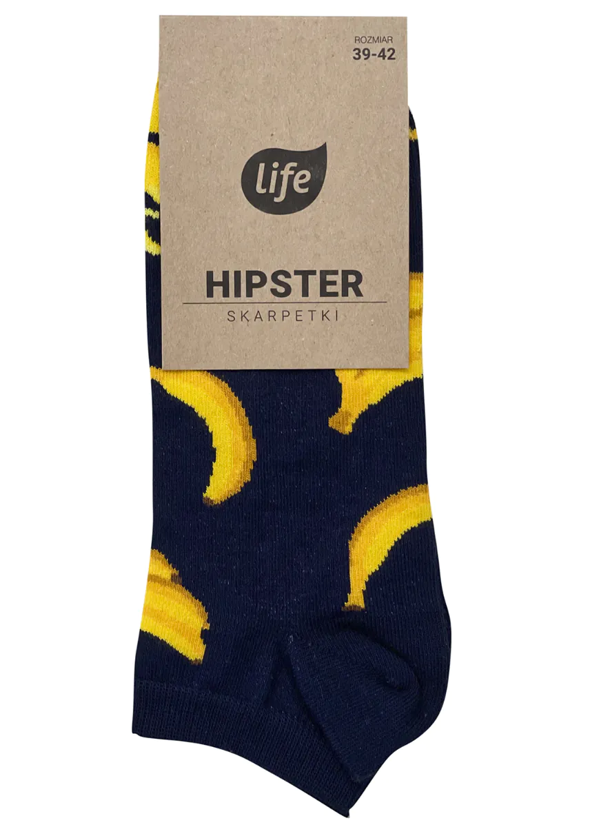 Pamučne hipster čarape do gležnjeva s uzorkom banane, veličine 39-42