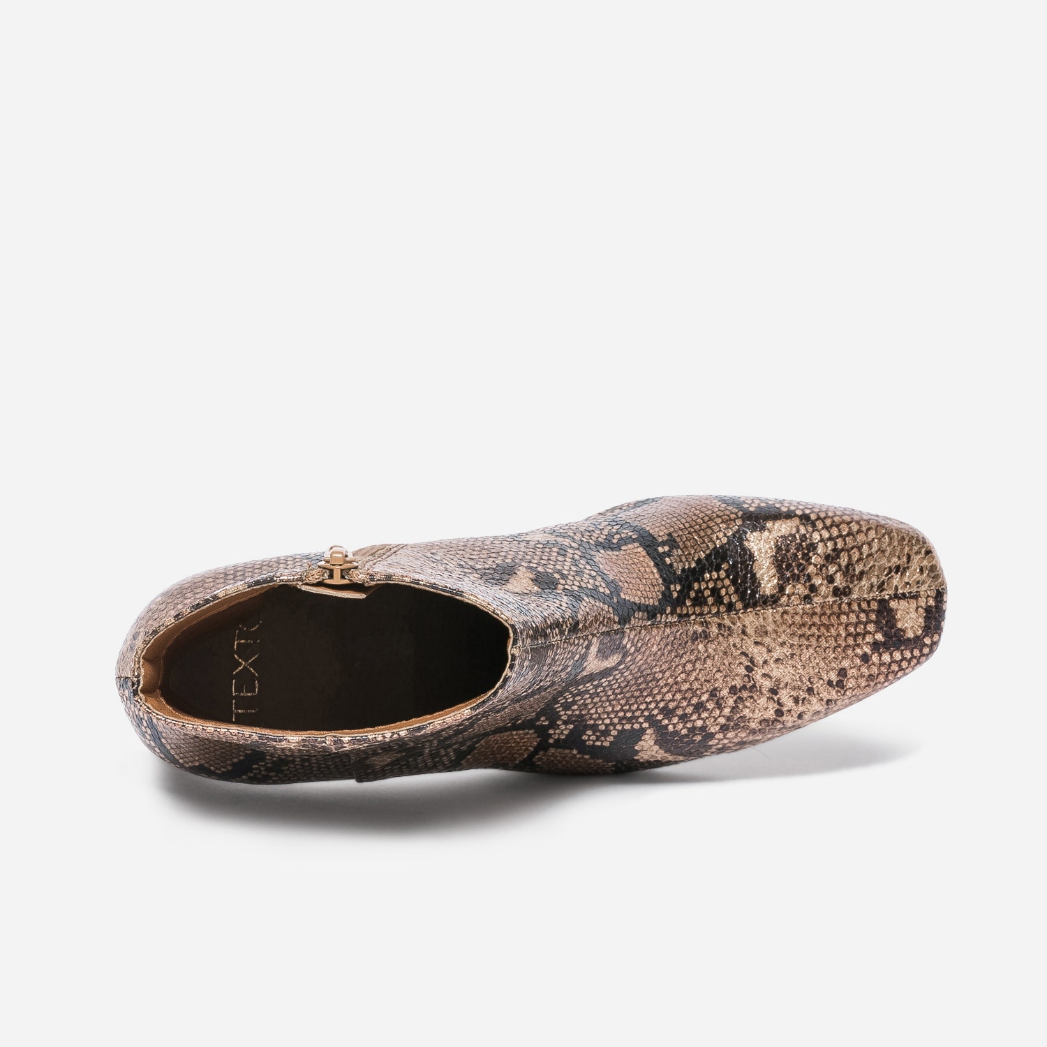 Boots TEXTO camel effet python irisé