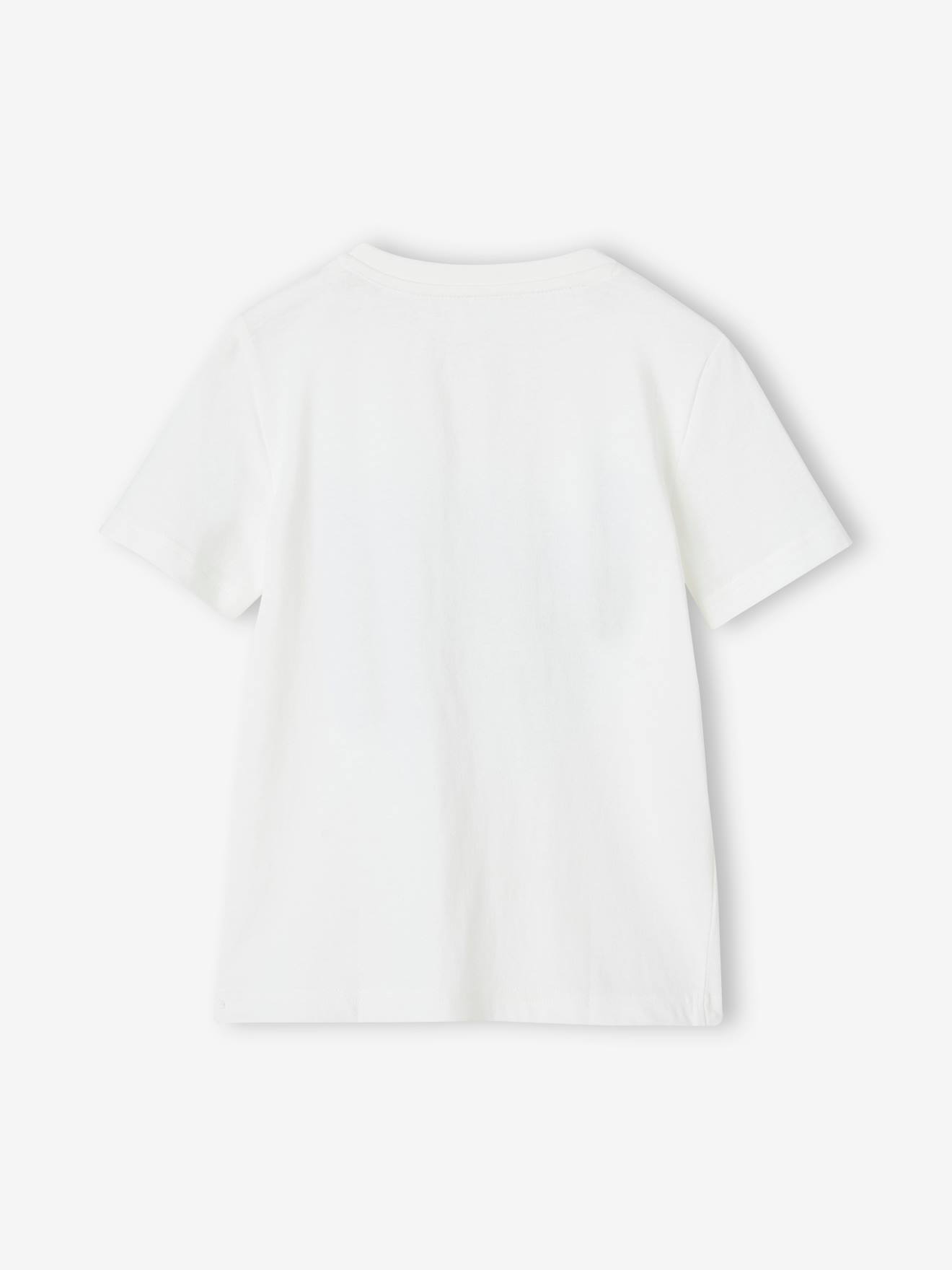 Vertbaudet Jungen T-Shirt mit Schriftzug oder Print BASIC Oeko-Tex - wollweiß