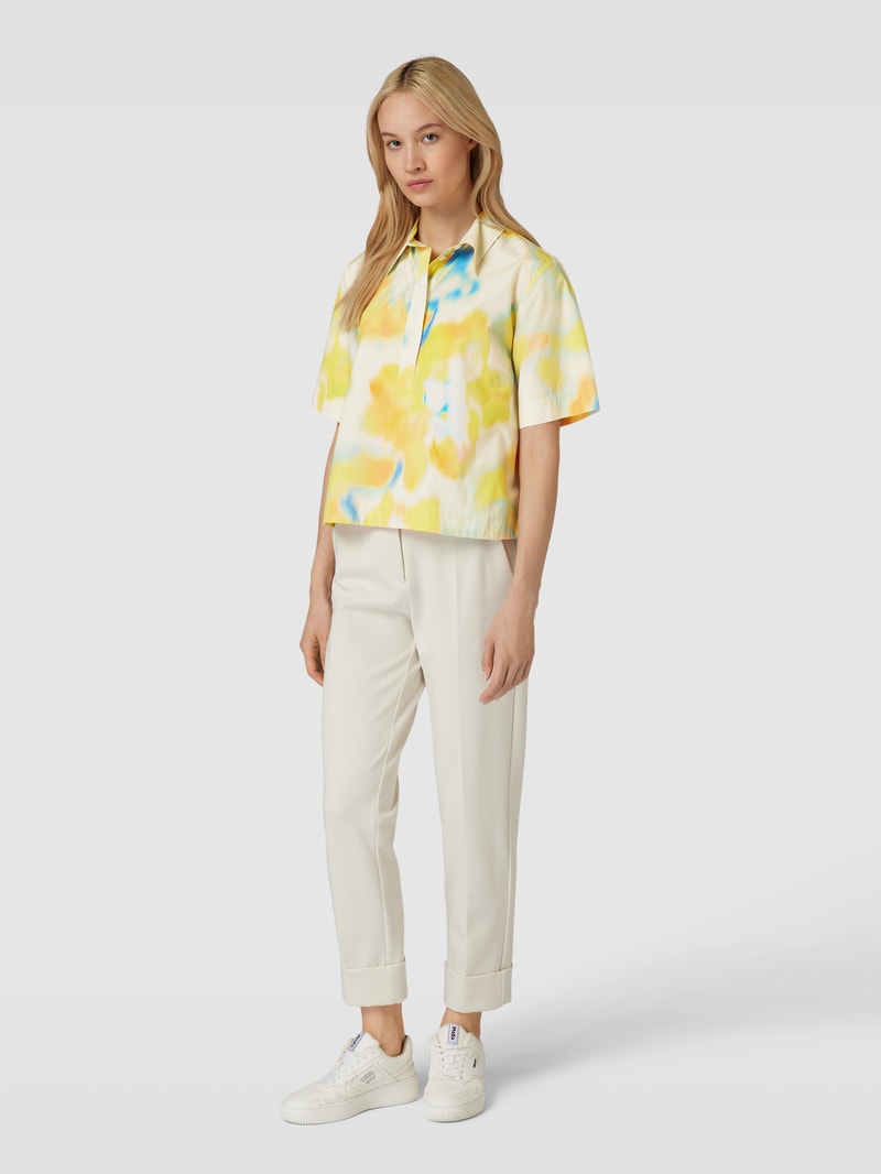 Blusenshirt mit Allover-Print Modell 'NELINAA' in gelb