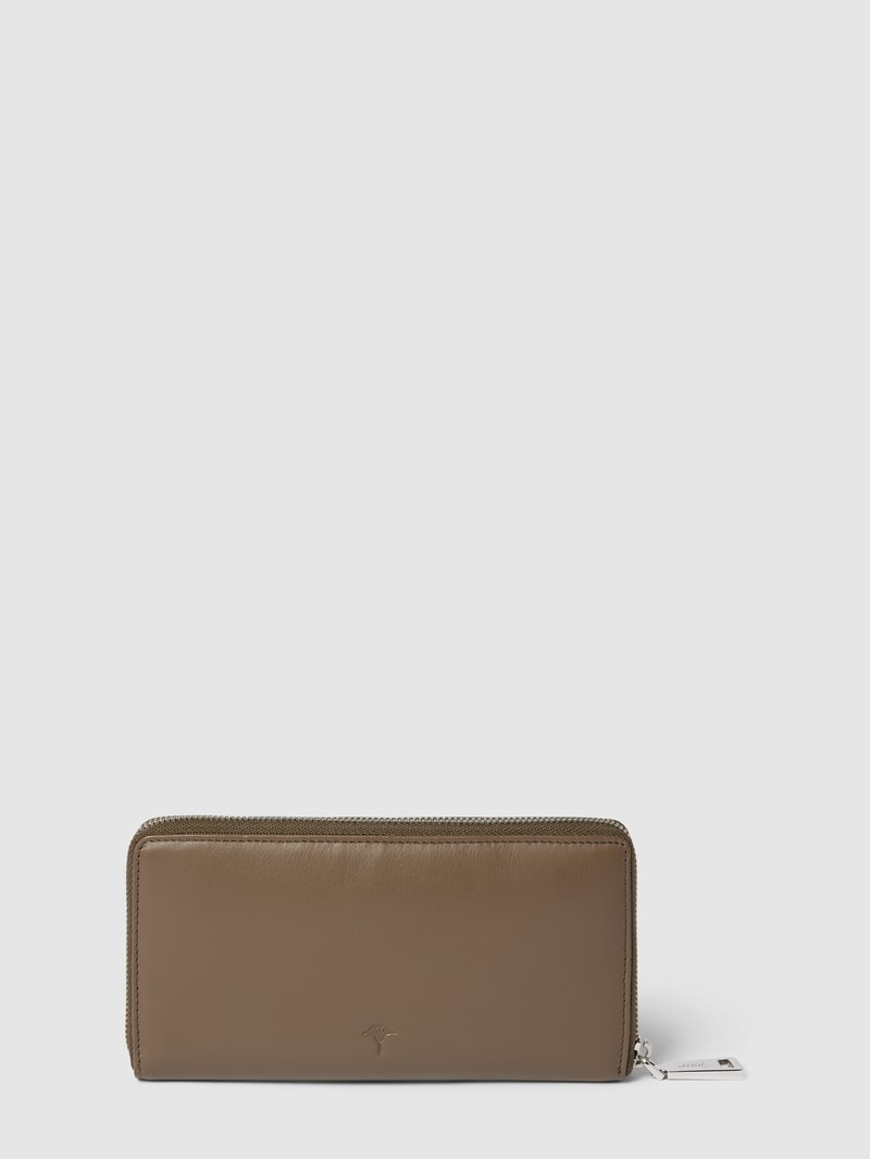 Portemonnaie mit Label-Detail Modell 'Sofisticato Melete' in taupe