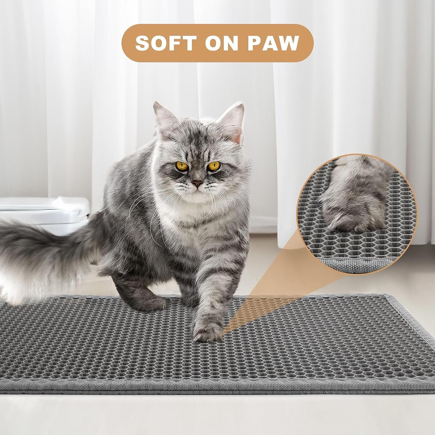 Blusmart Katzentoilette Katzenstreu Matte, KatzenstreuUnterleger Waben Doppelte 2 Schicht Urinbeständiges