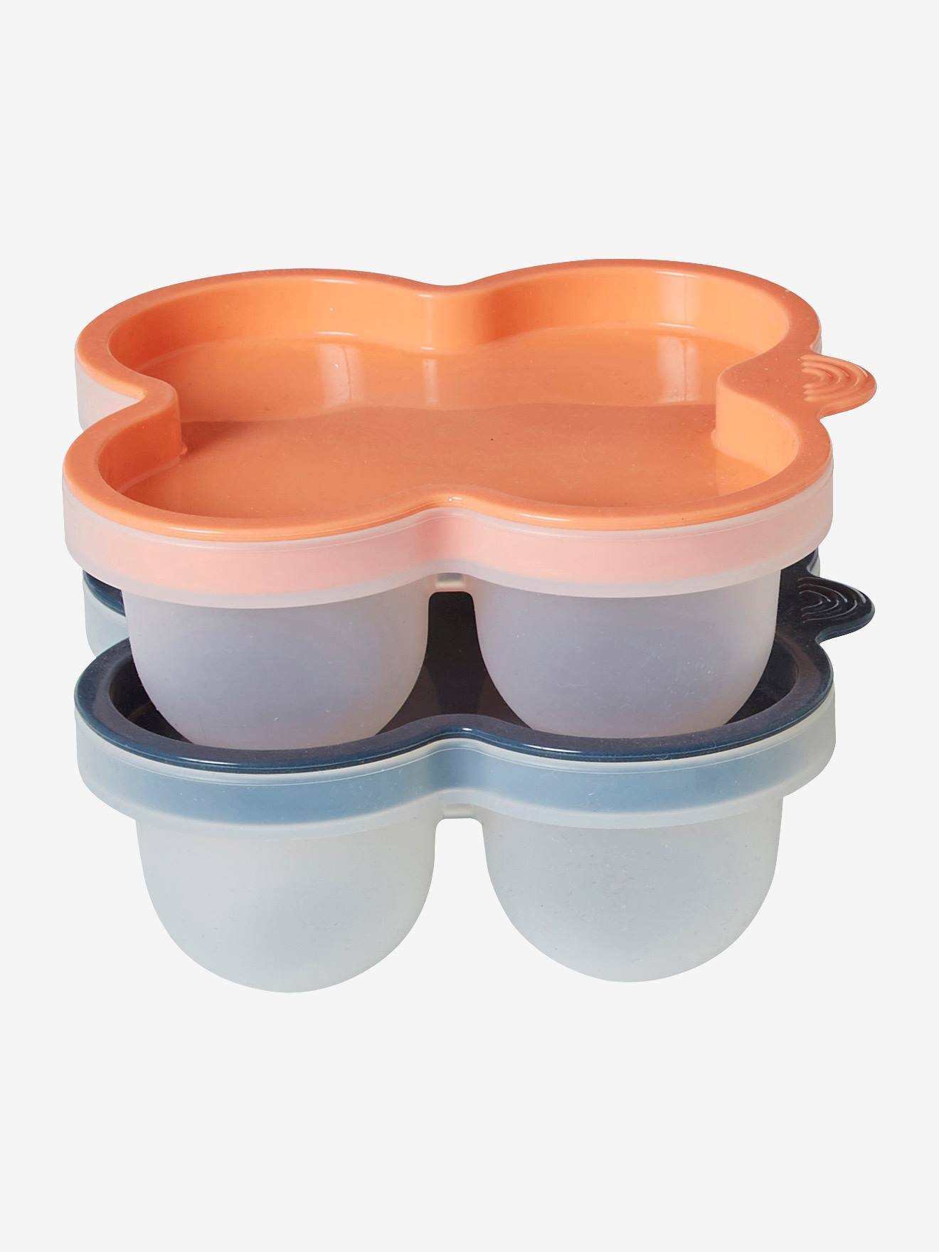 Vertbaudet 2er-Pack Vorratsdosen aus Silikon - aqua+blaugrau