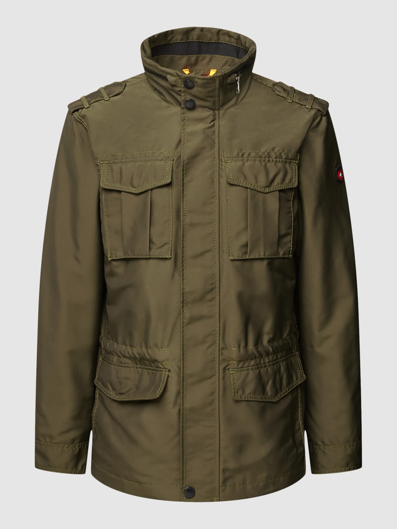 Funktionsjacke mit Stehkragen in olivgrün