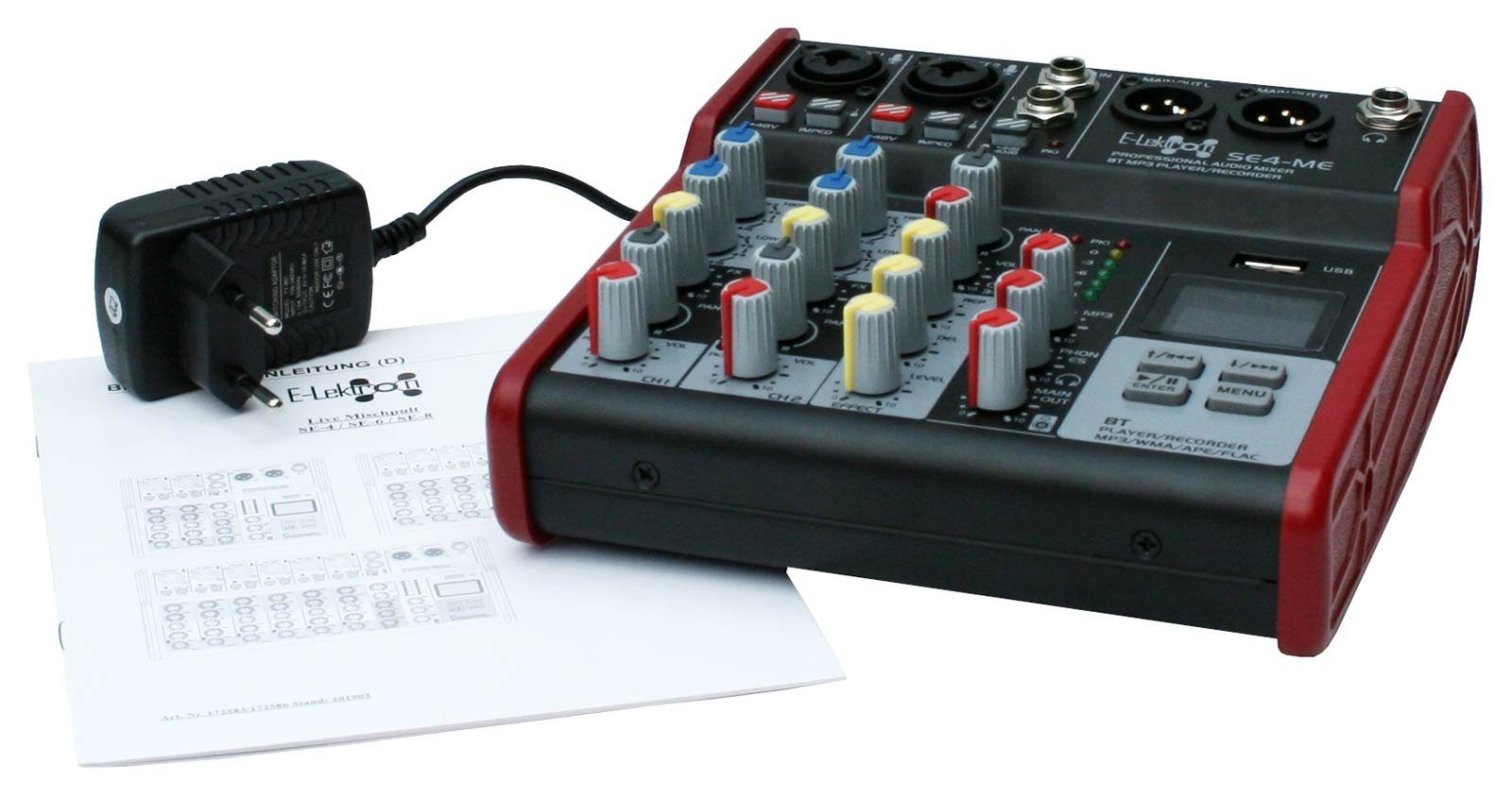 E-Lektron Mischpult SE- Live, (4-tlg), Mikrofon-/Instrument-Kanäle, Stereo-Kanal, LCD-Display