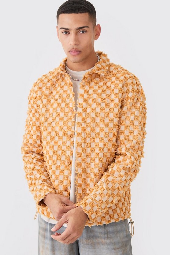 Zerrissenes kastiges kariertes Overshirt