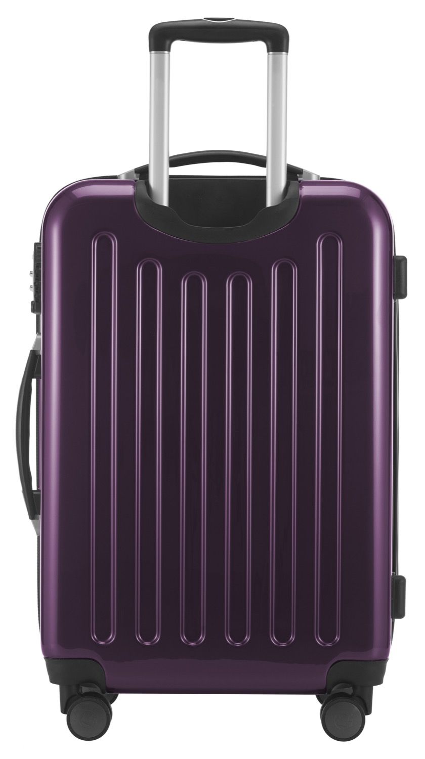 Alex - suitcase hard shell black glossy, 65 cm, 74 liters