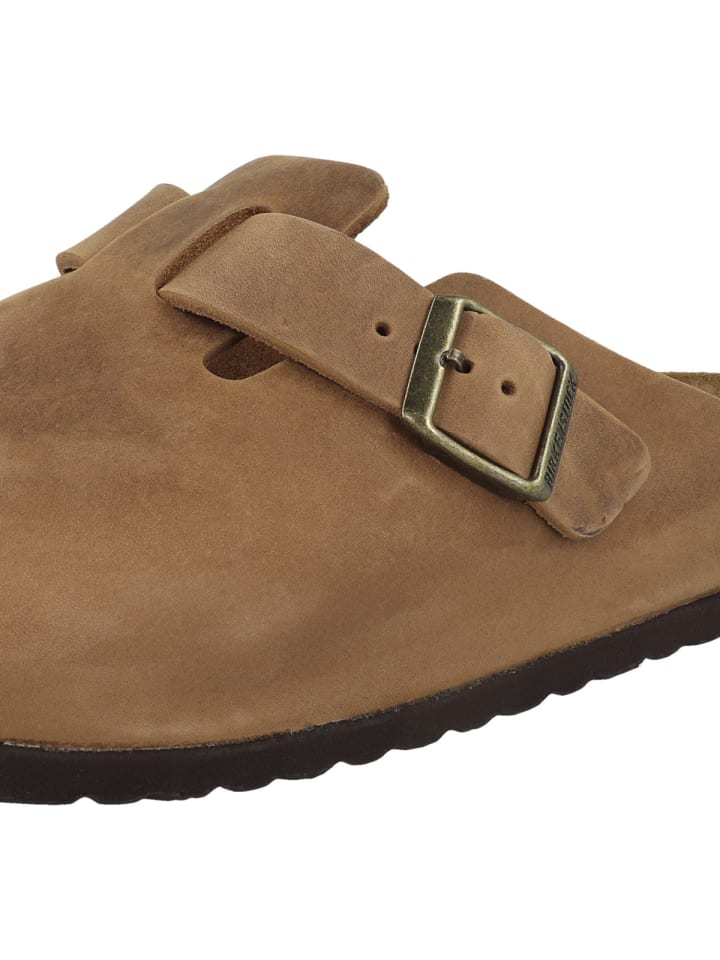 Birkenstock Clogs Boston Geöltes Nubukleder normal in hellbraun günstig kaufen