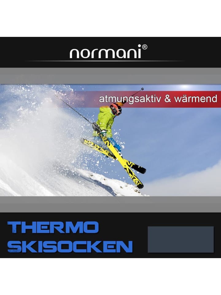 normani 2 Paar Ski-Kniestrümpfe New-Style in Schwarz/Dunkelgrau/Grau günstig kaufen