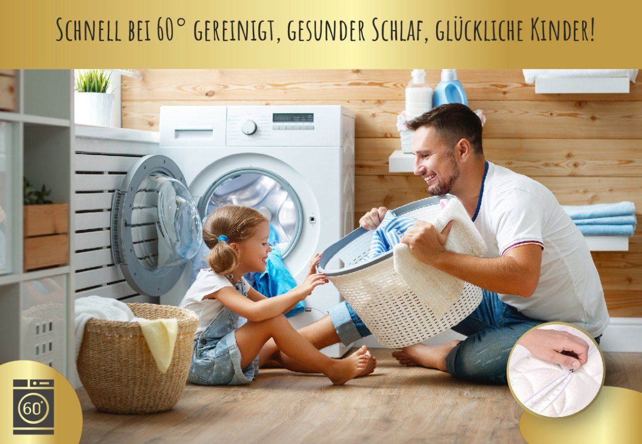 Kindermatratze SMART, Babymatratze mit abnehmbarem Bezug, waschbar bei 60°C, Kids Collective, 6 cm hoch, für Babybett oder Gitterbett, 120x60 cm, 6cm hoch, eco5 zertifiziert