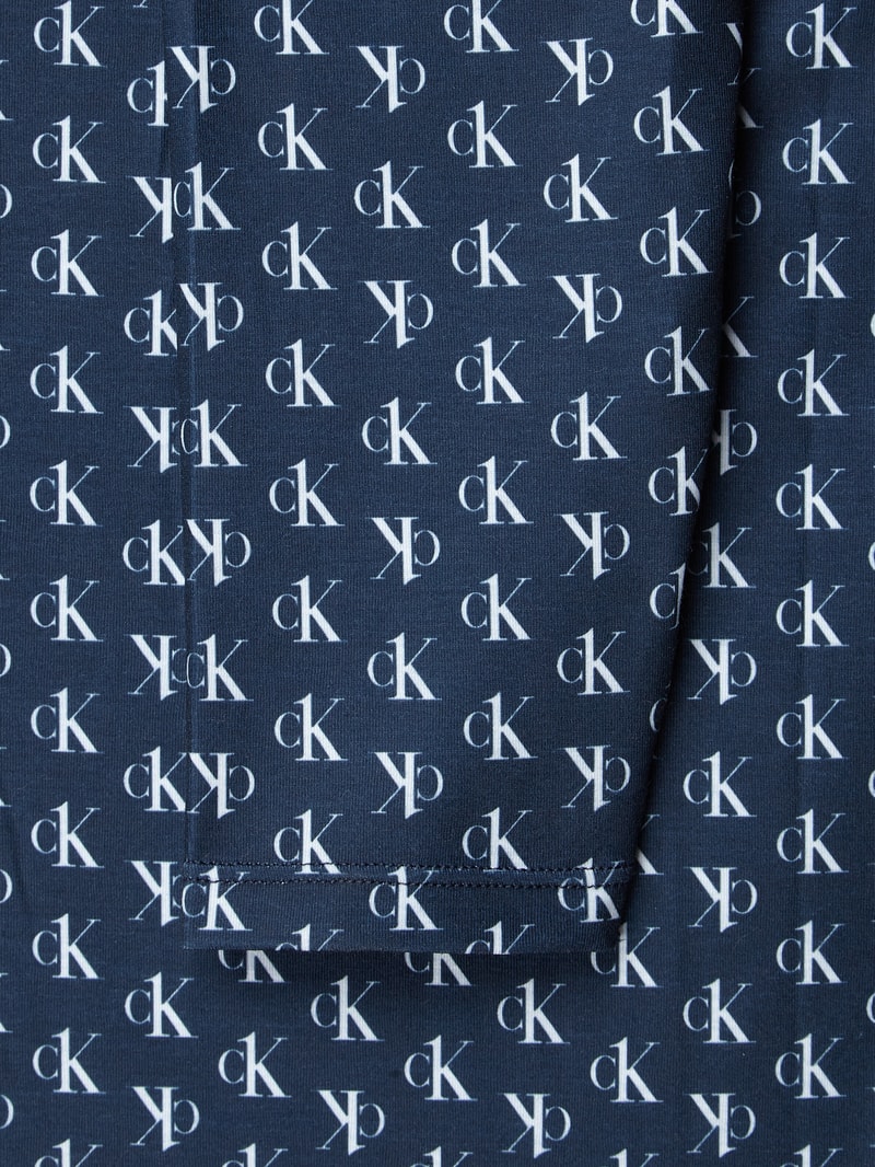 Nachthemd mit Logo-Muster in dunkelblau