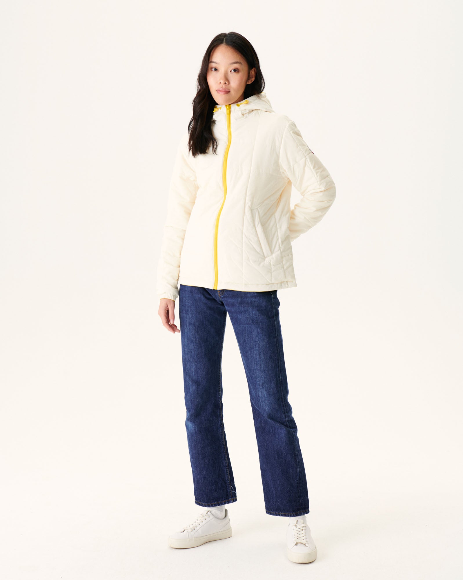 Doudoune réversible à capuche Ultralight Citron/Ecru Kara