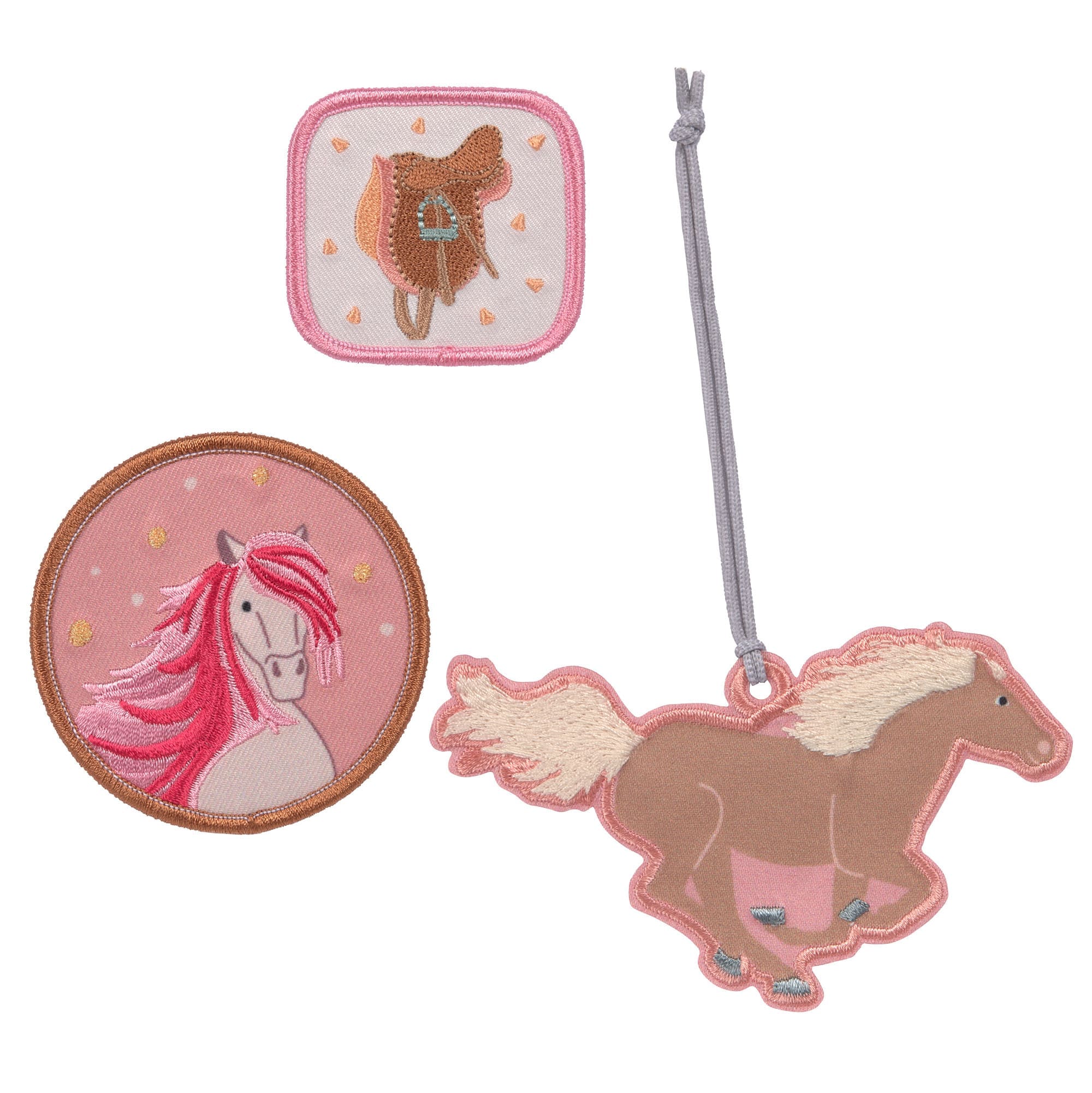 Anhänger & Patches - Schul Set Unique, Horse pink