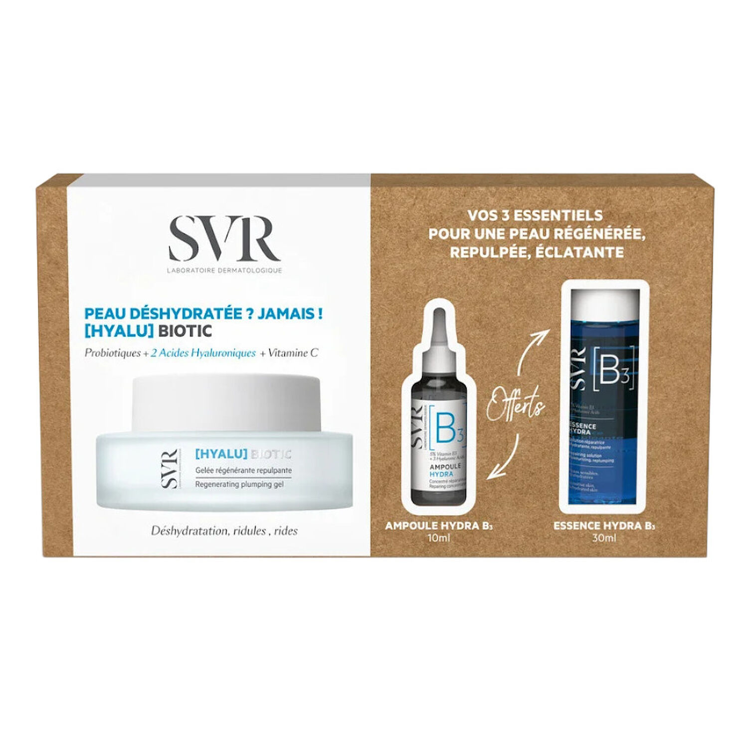 SVR [HYALU] Biotic Coffret Vos 3 Essentiels pour une Peau Régénérée , Repulpée, Eclatante