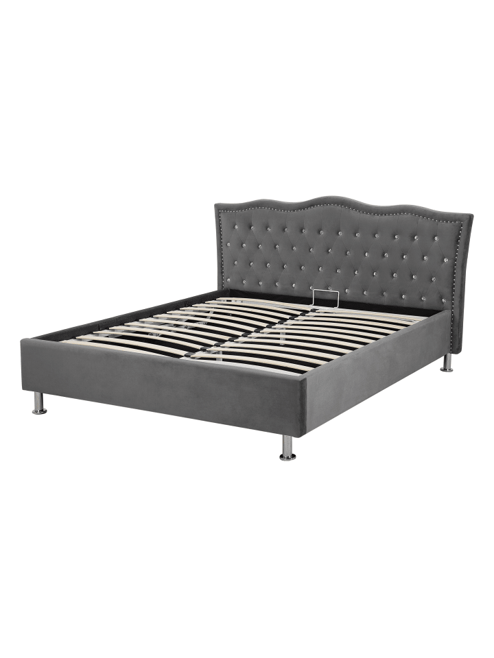 Beliani Doppelbett METZ in Grau - (W) 168 x (H) 102 x (L) 217 cm günstig kaufen onesize