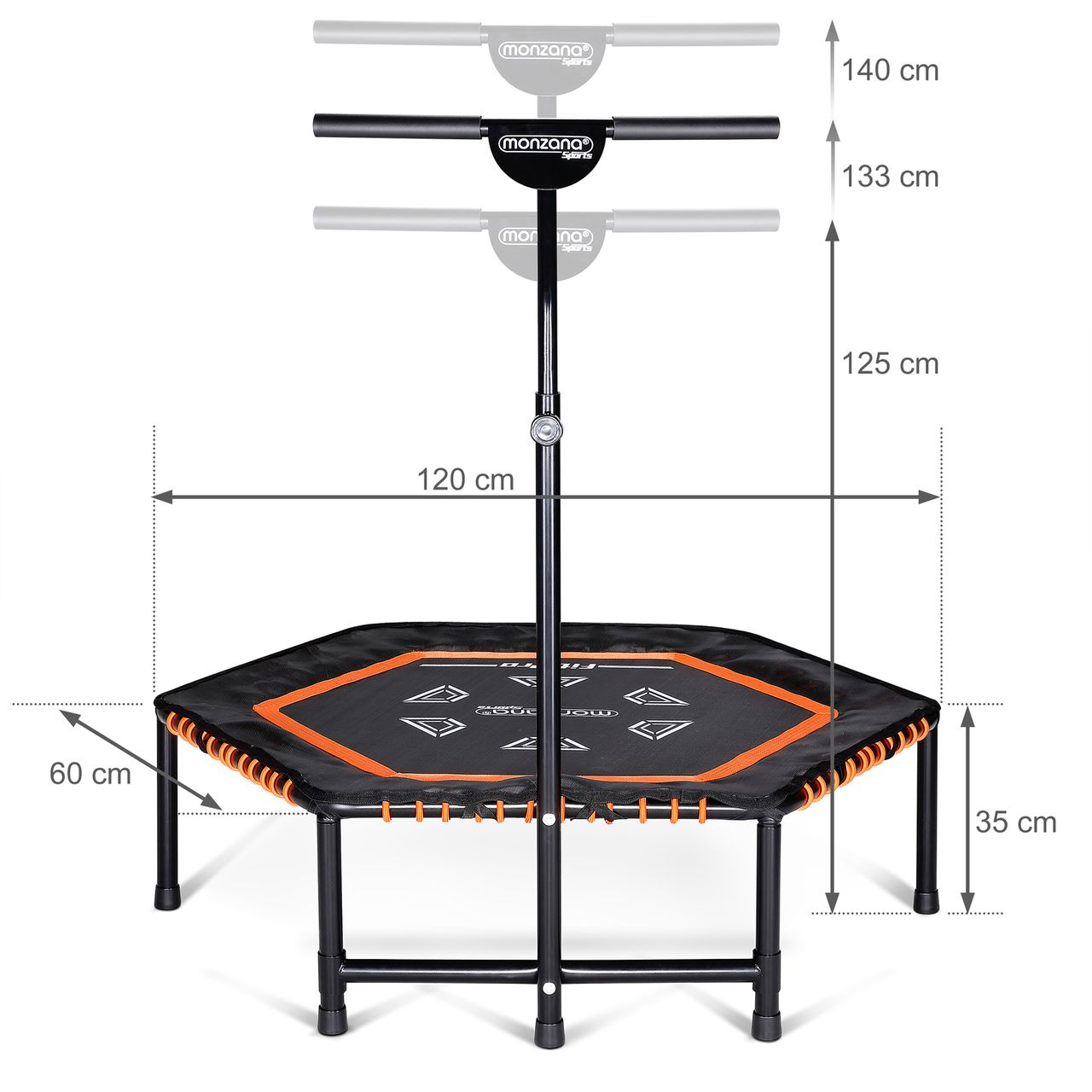 Casaria monzana® Fitness Trampolin MZFT120 Schwarz Ø120x35cm