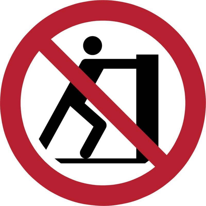 Djois Warnschild Schieben verboten Klebstoff, einschraubbar PP (Polypropylen) 10 (B) x 0,14 (H) cm 3 Stück