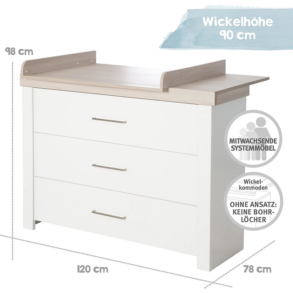 breite Wickelkommode Lucy