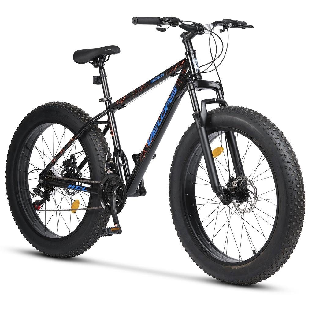 Velors Fatbike 26 Zoll Mountainbike 4,0 Fat Tire MTB für Herren Damen und Jungen, 21 Gang Shimano Tourney TZ-500 Schaltwerk, Kettenschaltung, mechanische Scheibenbremse, Hardtail Fahrrad, Fat Bike