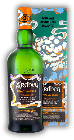 Ardbeg Heavy Vapours Limited Edition Ardbeg Heavy Vapours Limited Edition Einmalig: Der erste Ardbeg, der ohne Einsatz des Purifiers hergestellt wurde. 0,7	 Liter - Vol 46%