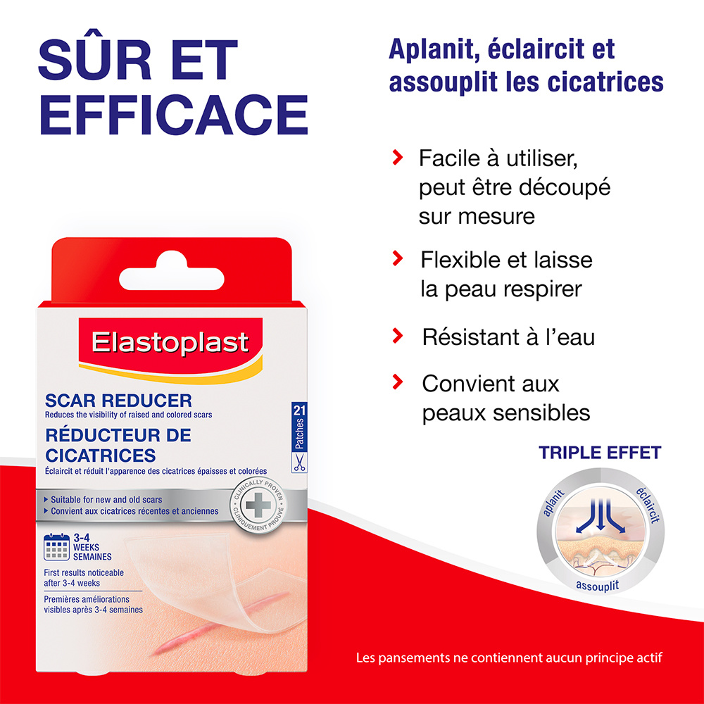 elastoplast Elastoplast Réducteur de Cicatrices - BoBoîte de 21 pansements Pansements réducteurs de cicatrices