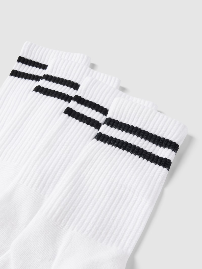 Socken mit Kontraststreifen im 4er-Pack in weiß