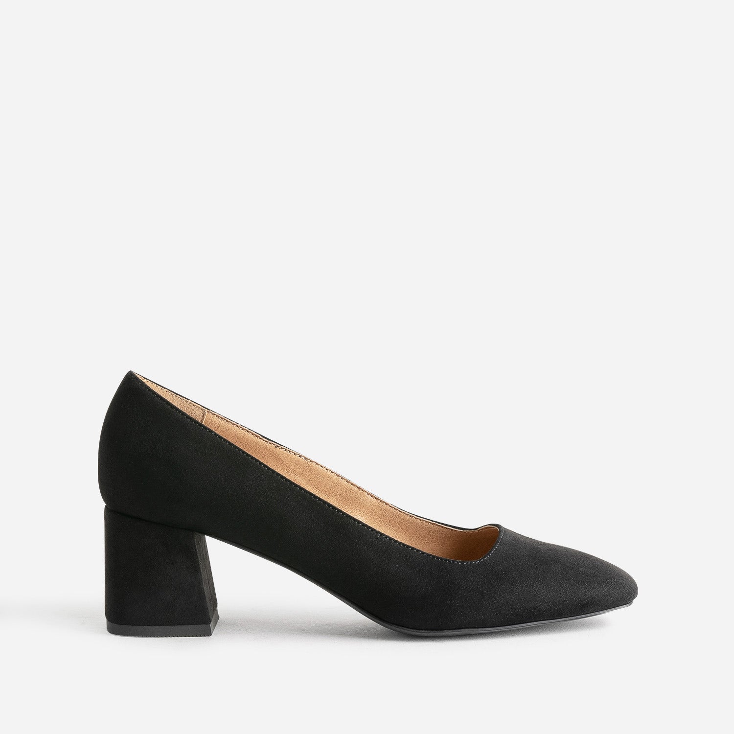 Escarpin noir suédé à bout carré