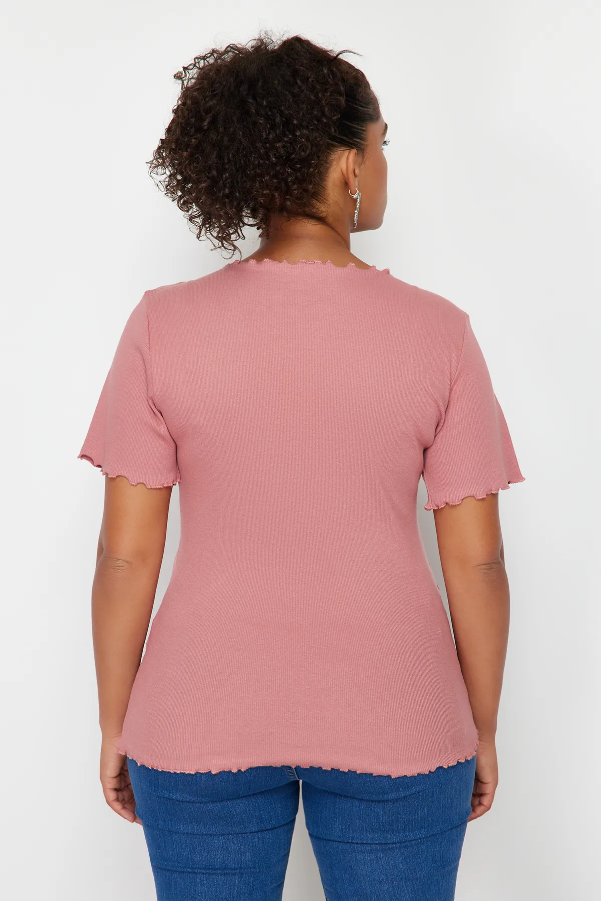Trendyol Curve  Dusty Rose Camisole-Strickbluse in Übergröße