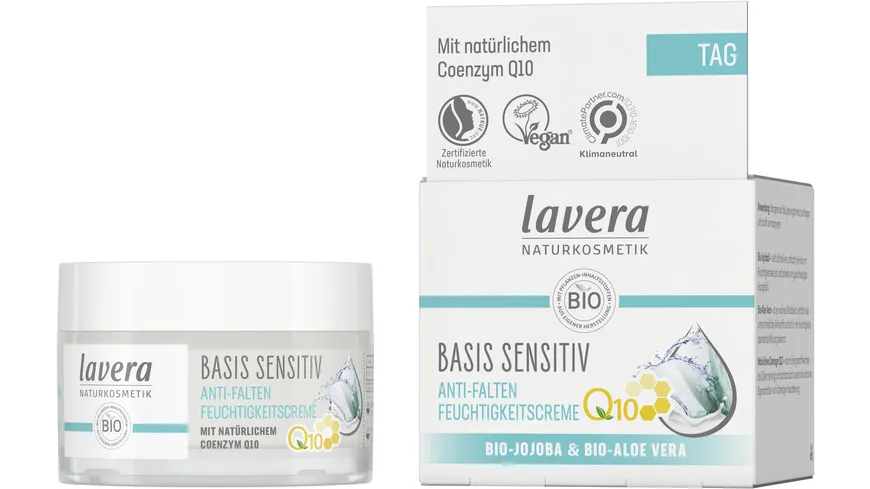 lavera BASIS SENSITIV Anti-Falten Feuchtigkeitscreme Q10 50 ml