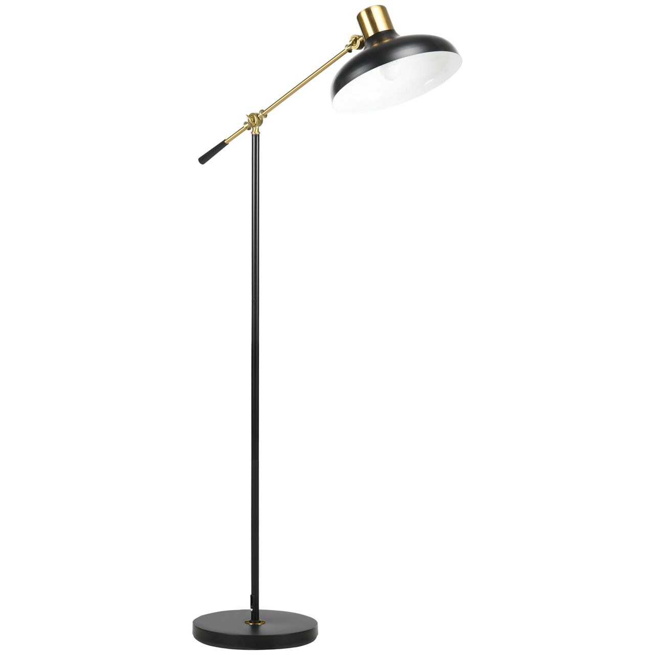 HOMCOM Stehlampe, Höhenverstellbaerr Standlampe, 40 W schwenkbar Stehleuchte