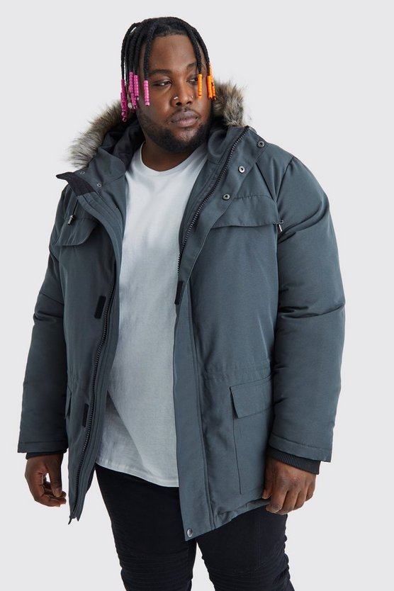 Plus Arctic Parka mit Kunstpelzkapuze