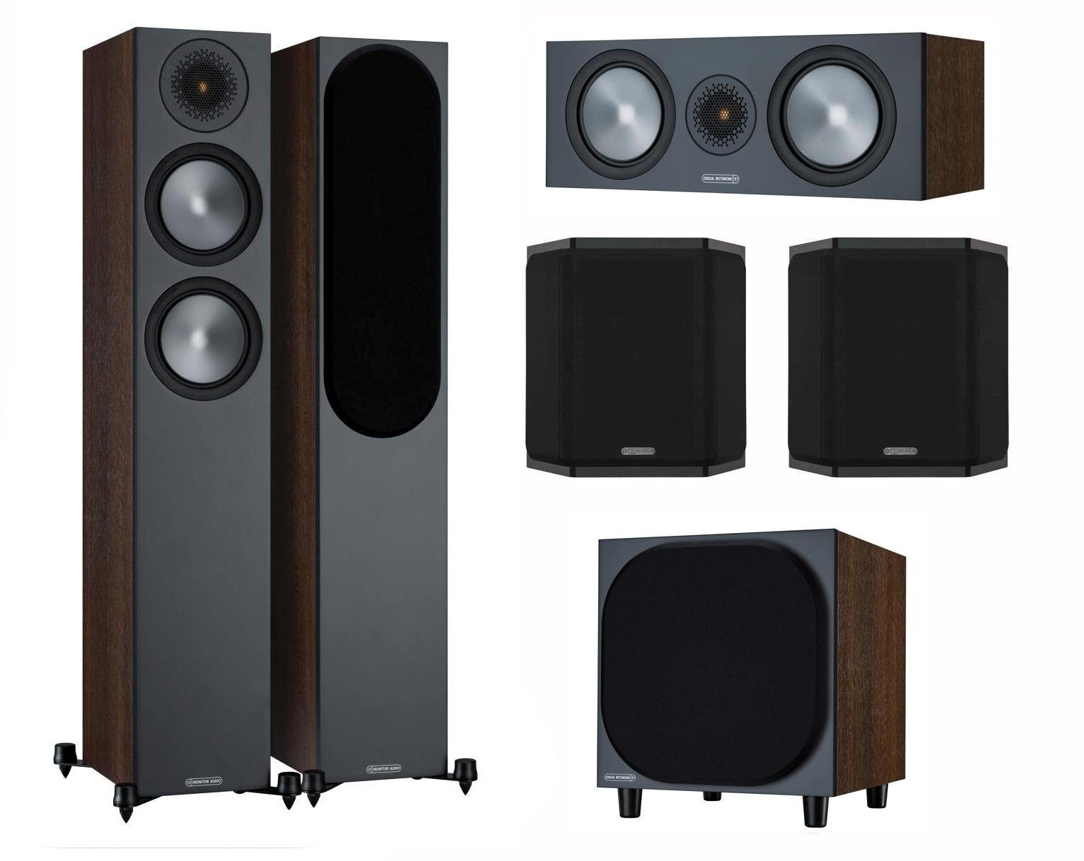 MONITOR AUDIO Bronze 6G Cinema 200 Walnuss Lautsprecher-Set 5.1 5.1 Soundsystem (nicht zutreffend, 5.1 Heimkino Set)