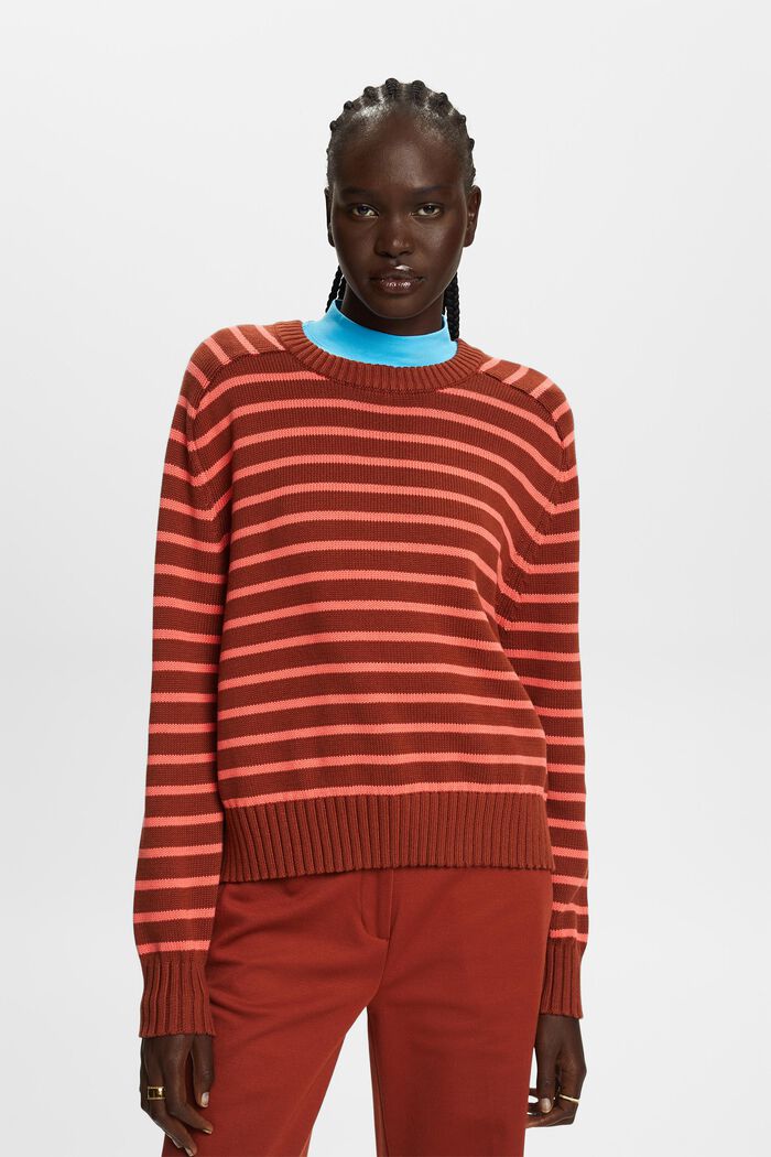 Gestreifter Pullover, 100 % Baumwolle
