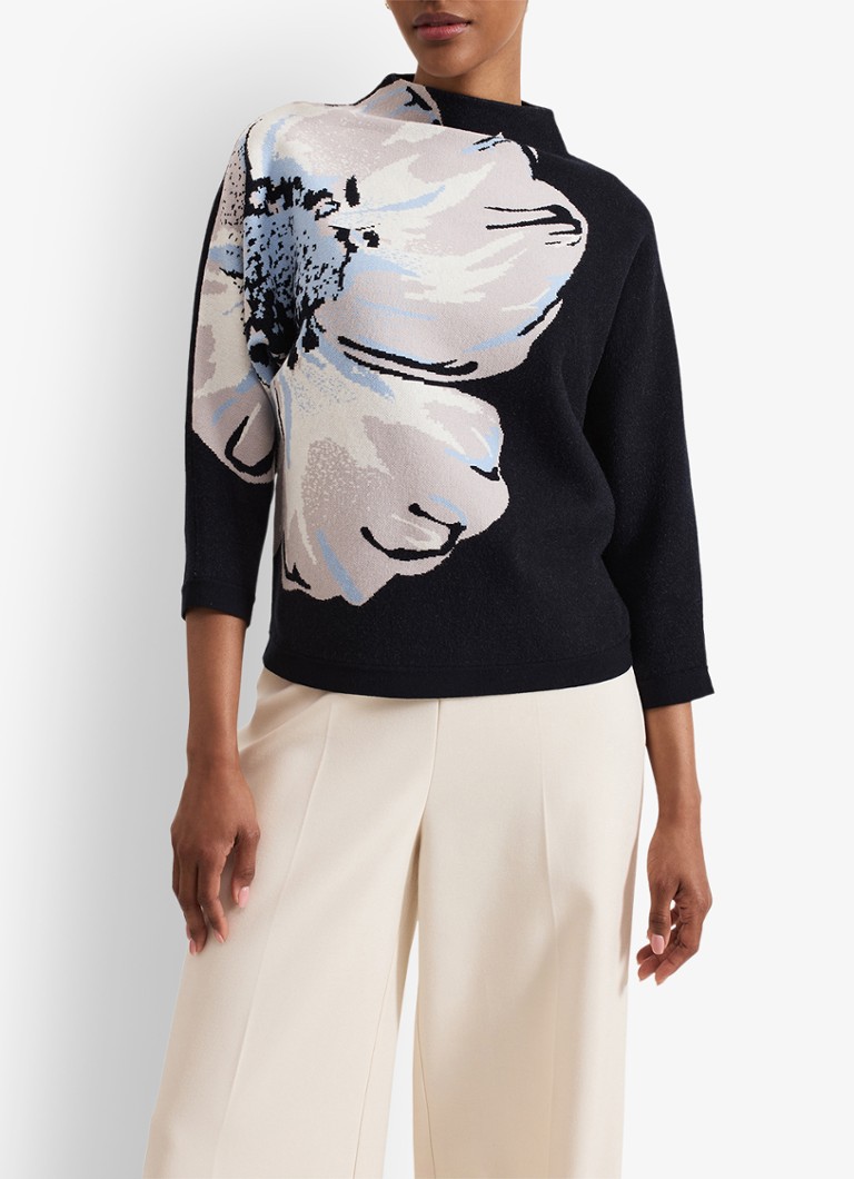 Pulover Phase Eight Bessie cu imprimeu floral și tricot fin