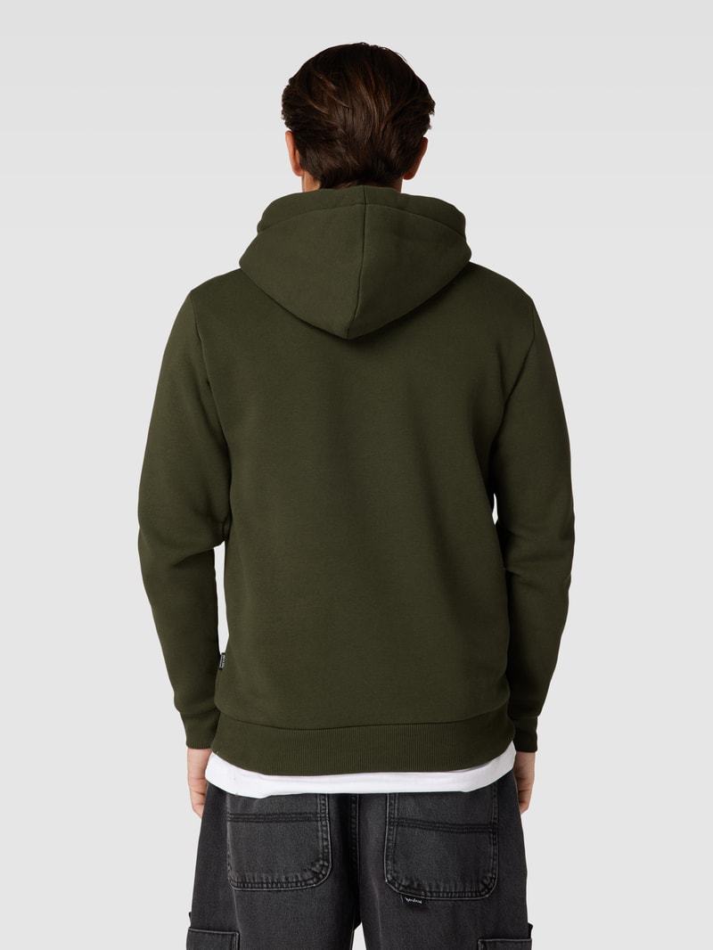 Hoodie in melierter Optik Modell 'CERES' in olivgrün