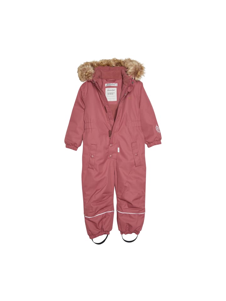 Minymo Schneeoverall 162145 Schneeanzug mit Kapuze und Fußschlafen in Rosa günstig kaufen