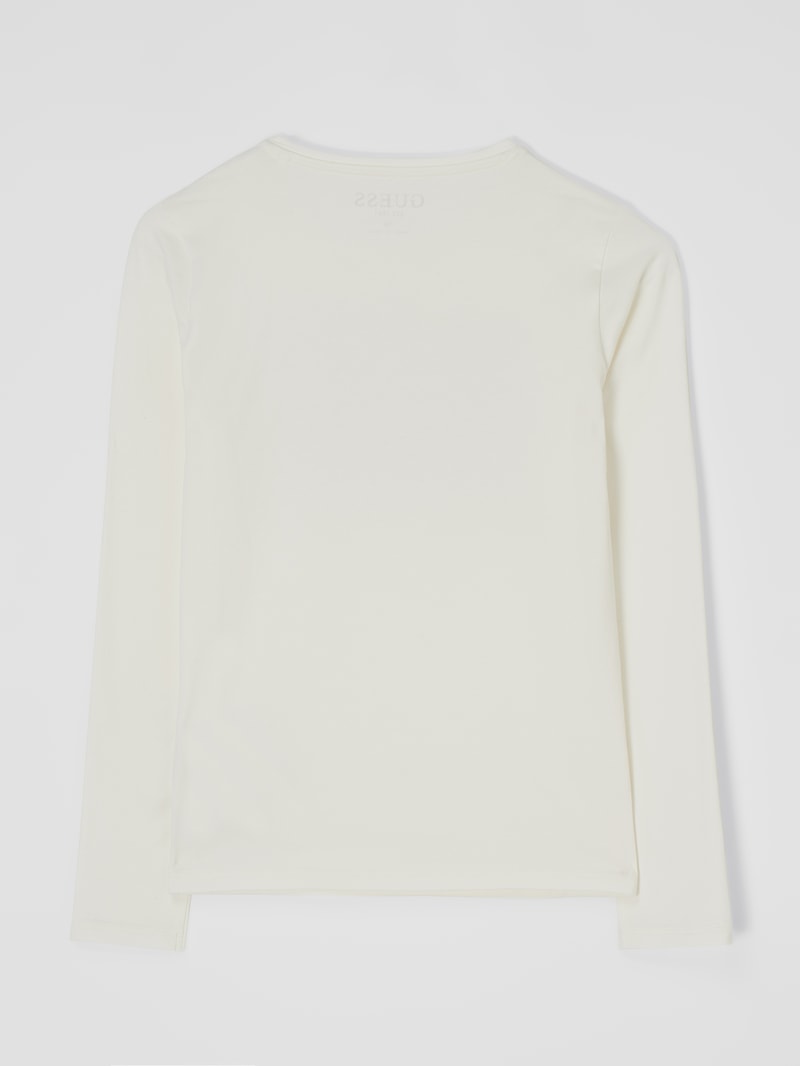 Longsleeve mit Strassstein-Logo in offwhite
