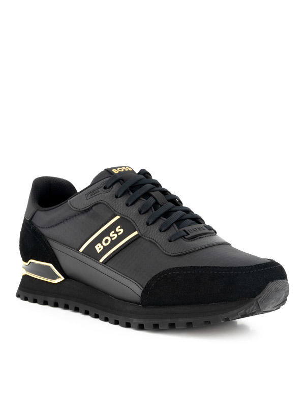 BOSS Black, Sneaker Parkour, Leder-Textil, schwarz