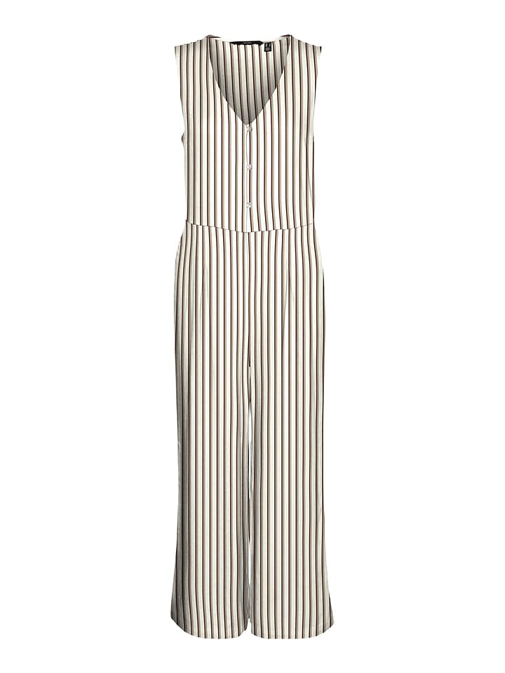 Vero Moda Jumpsuit in Taupe/ Weiß günstig kaufen
