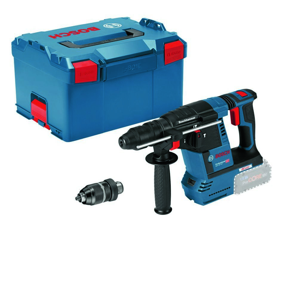 Bosch Blue 061191000J GBH 18V-26 F Akku-Schlagbohrschrauber (ohne Akkus und Ladegerät) in L-BOXX