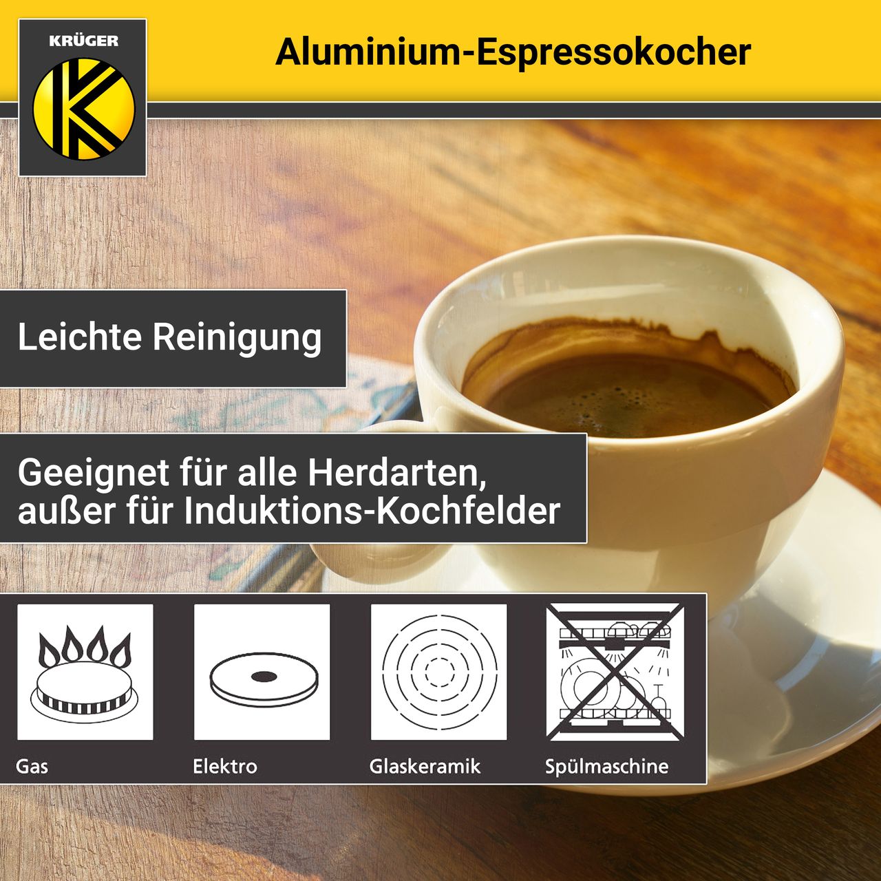 Karl Krüger Alu-Espressokocher ITALIANO, 12 Tassen