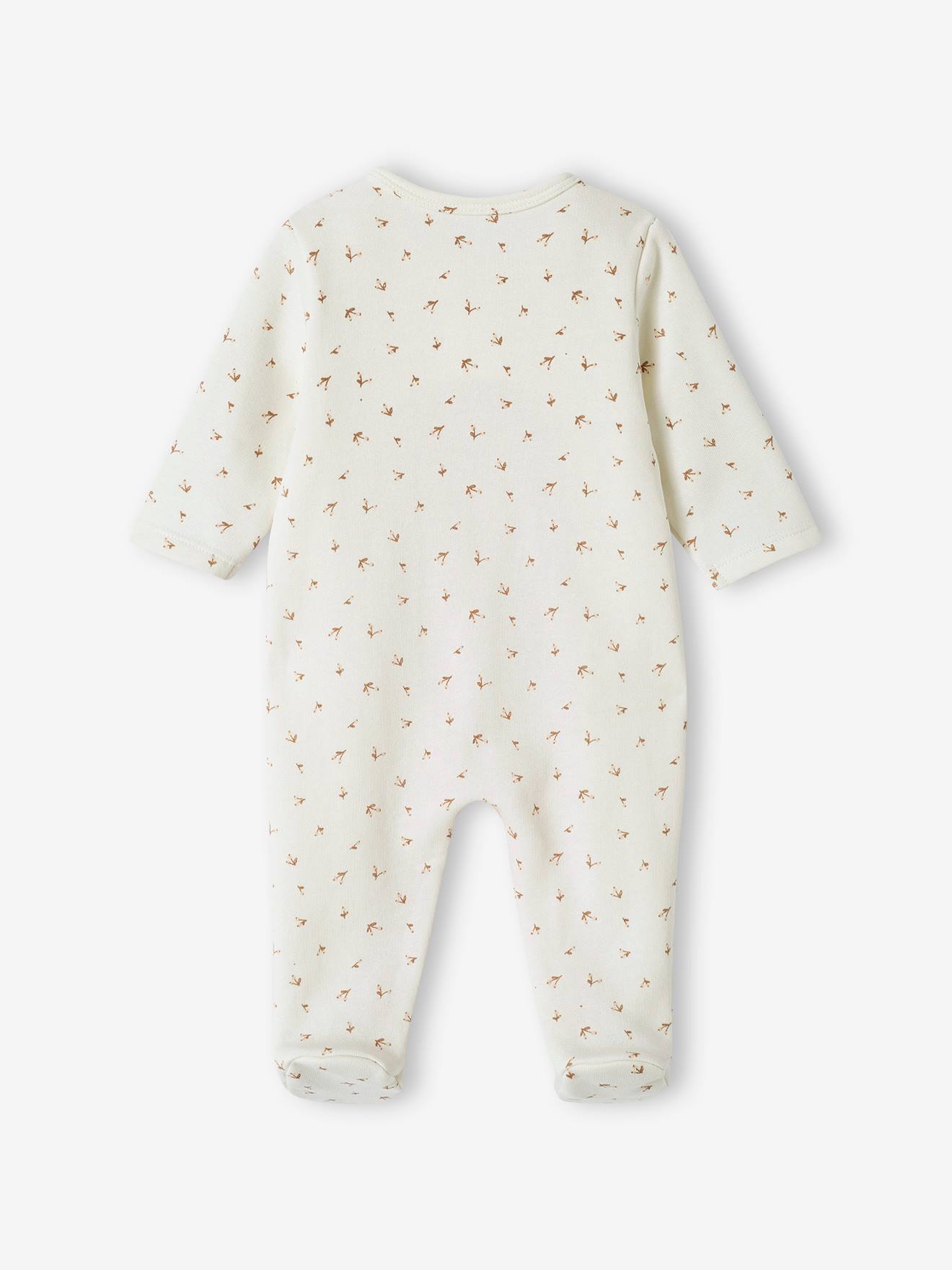 Vertbaudet Baby Strampler mit großer Windelöffnung Oeko-Tex - wollweiß