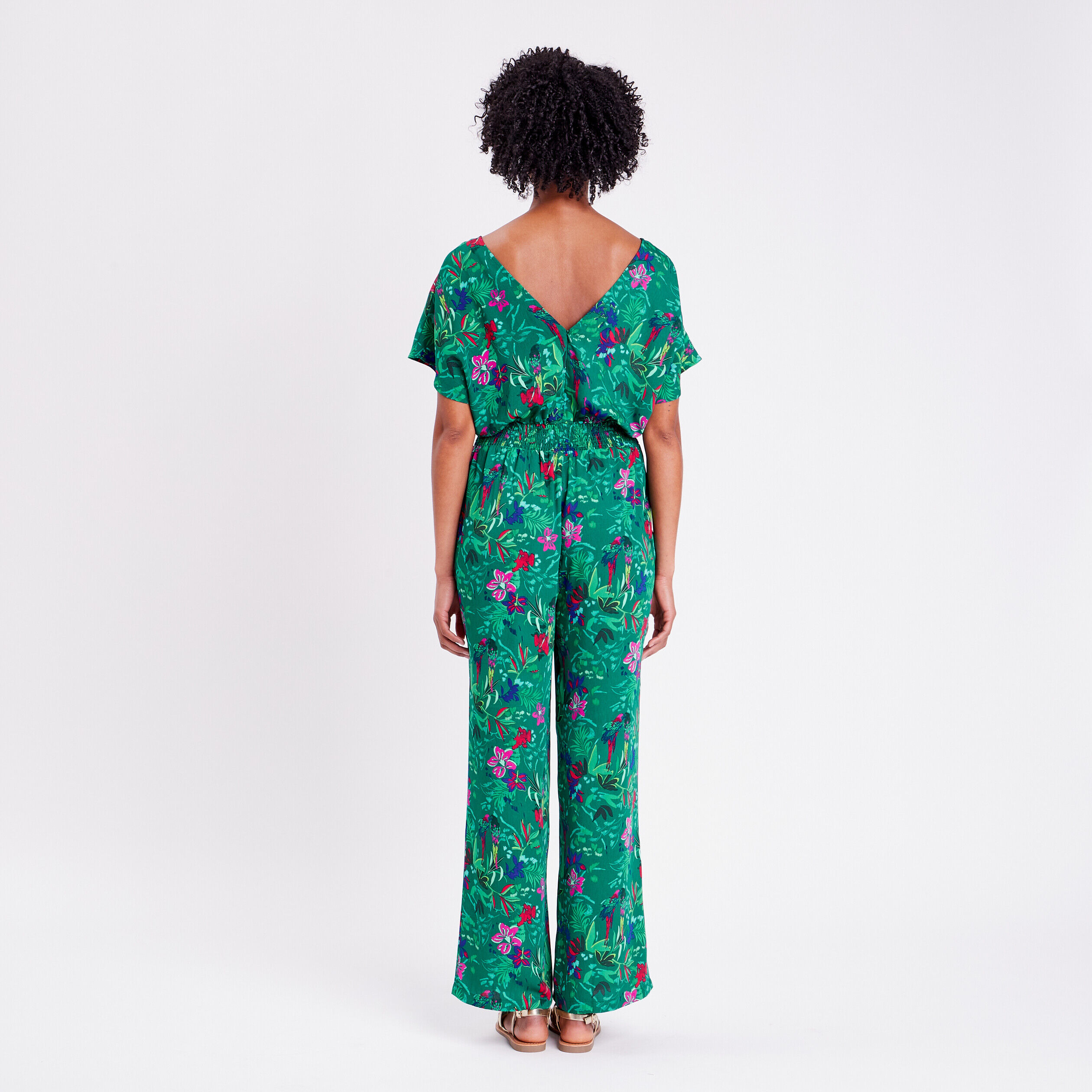 Combinaison manches courtes vert femme | Cache Cache